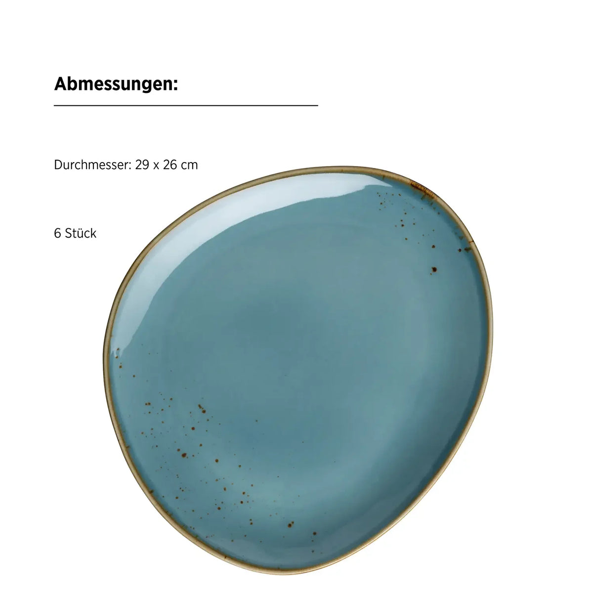 Riviera Teller oval | 6-tlg. | Blau | Porzellan