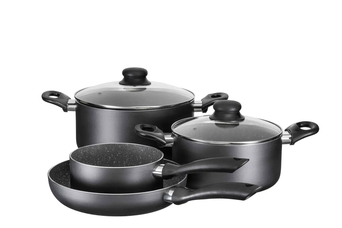 Solido Cookware Set | 6-piece | Black | Pressed Aluminum
