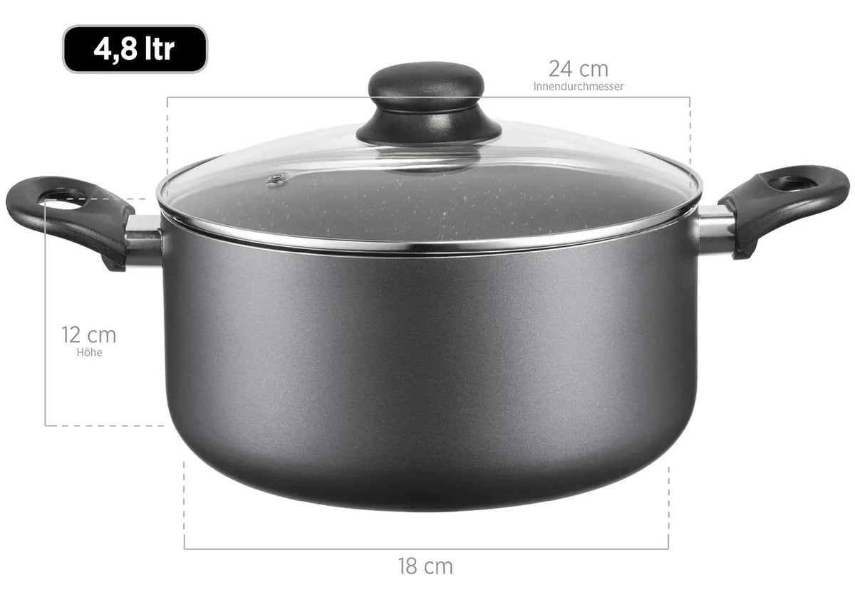 Solido Cookware Set | 6-piece | Black | Pressed Aluminum