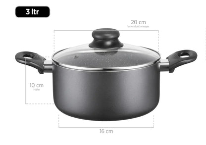 Solido Cookware Set | 6-piece | Black | Pressed Aluminum