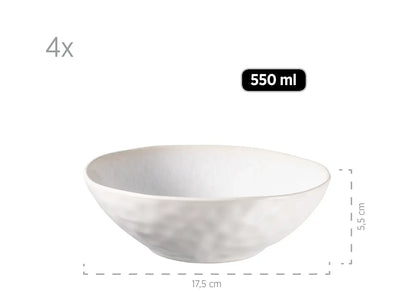 Nordic Frost Dinnerware Set | 16-piece | White | Stoneware