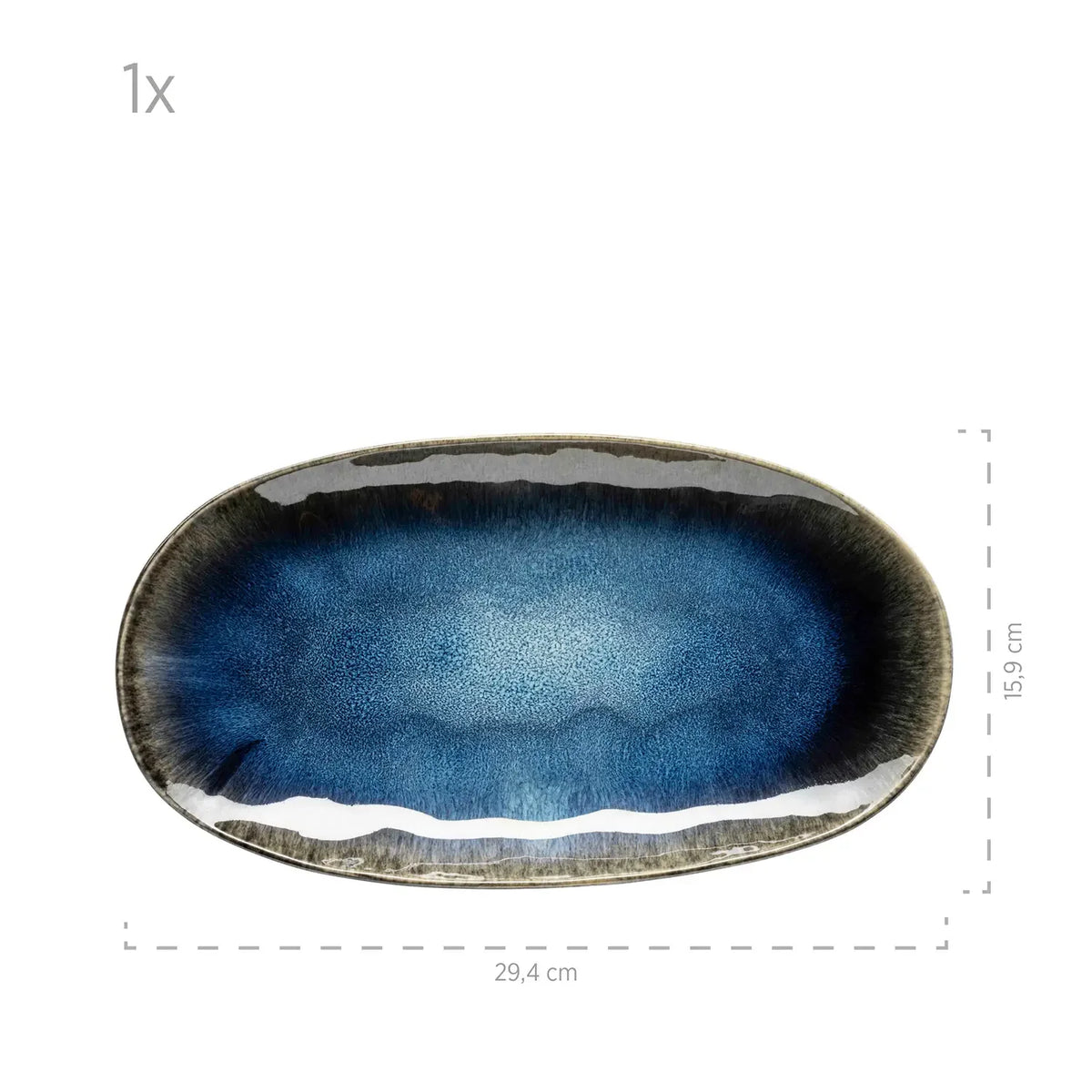 Nordic Frost Plattenset | 3-tlg. | Blau | Steinzeug
