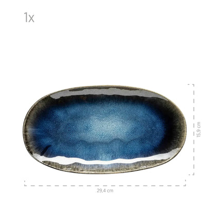 Nordic Frost Plattenset | 3-tlg. | Blau | Steinzeug