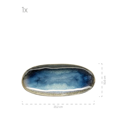 Nordic Frost Plattenset | 3-tlg. | Blau | Steinzeug