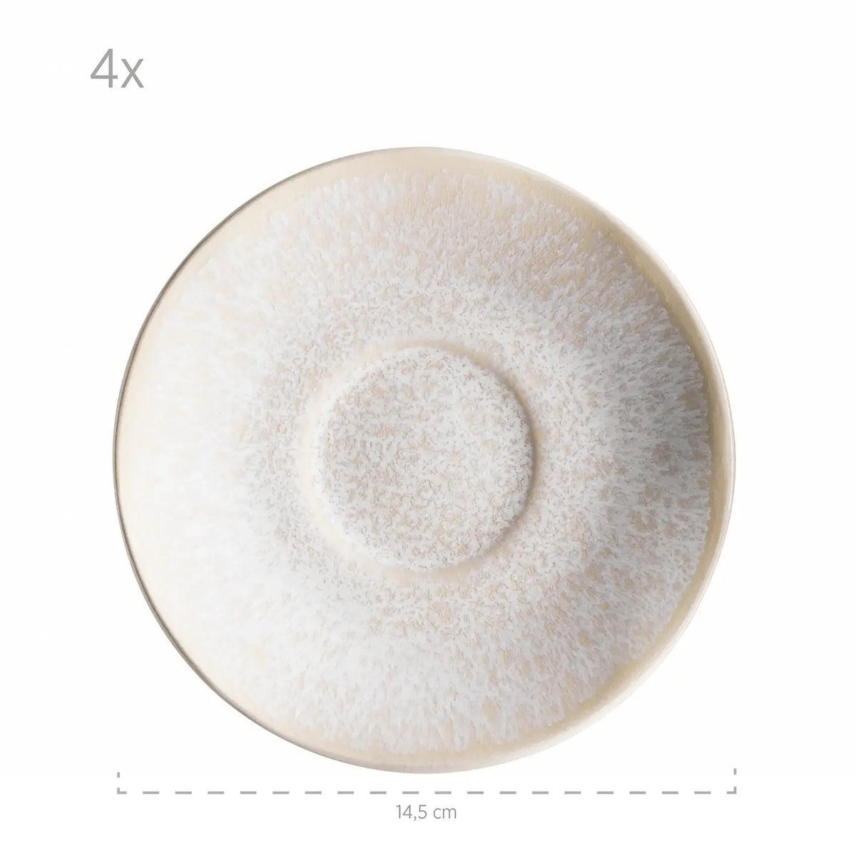 Nordic Frost Kaffeetassenset | 8-tlg. | Weiß | Steinzeug