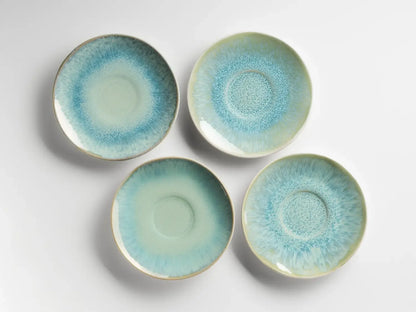 Nordic Frost Coffee Cup Set | 8-piece | Green | Stoneware