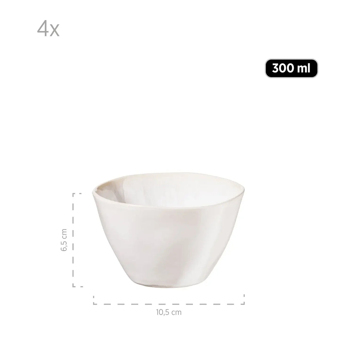 Nordic Frost Ensemble de bols | 9 pièces | Blanc | Grès