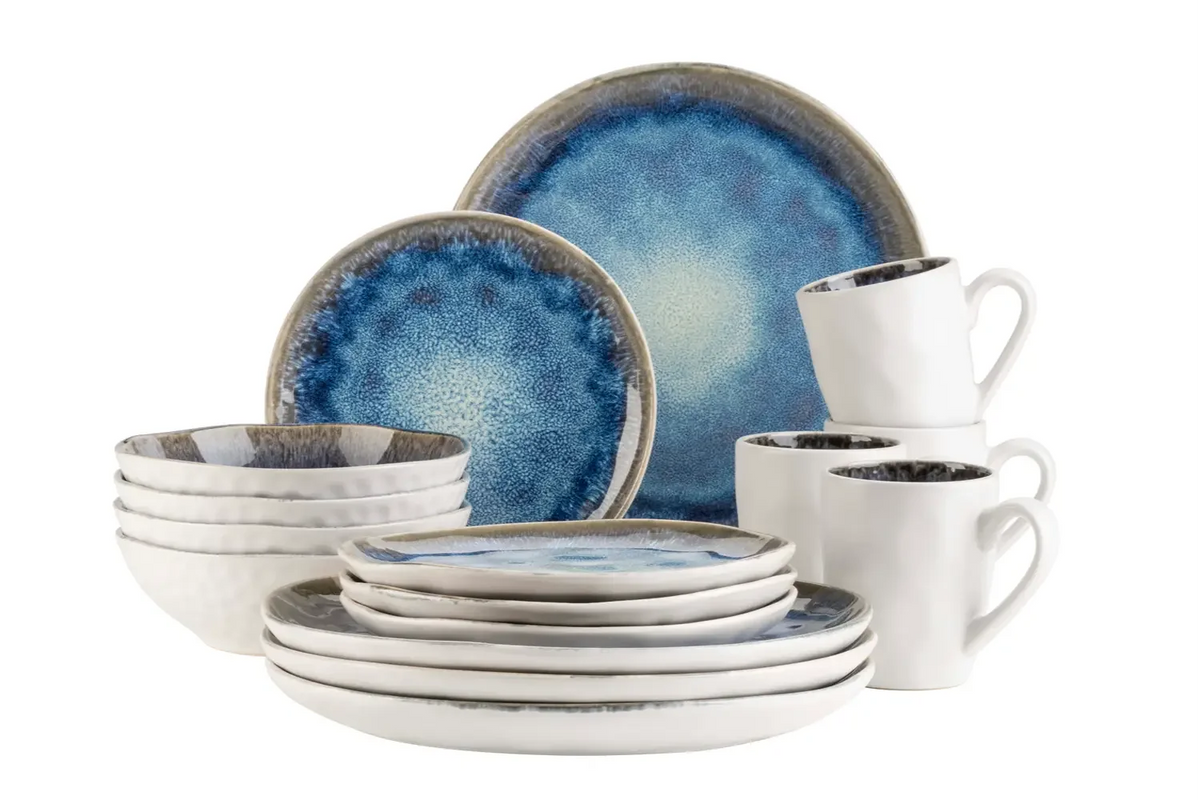 Nordic Frost Kombiservice | 16-tlg. | Blau | Steinzeug