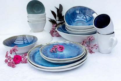 Nordic Frost Kombiservice | 16-tlg. | Blau | Steinzeug