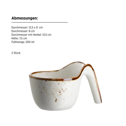 Riviera Gourmetset WEISS mit braunen Punkten | 8-tlg. | Weiß / Braun | Porzellan
