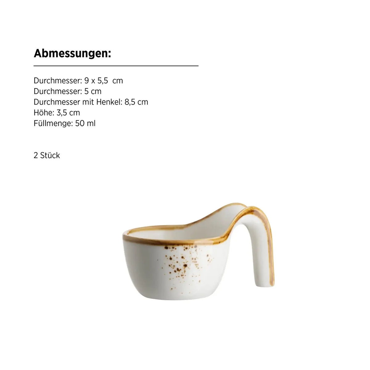 Riviera Gourmetset WEISS mit braunen Punkten | 8-tlg. | Weiß / Braun | Porzellan