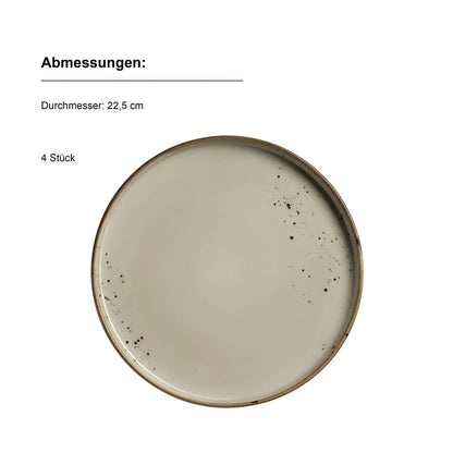 Riviera Dinnerware Set | 16-pc. | Olive Grey | Porcelain