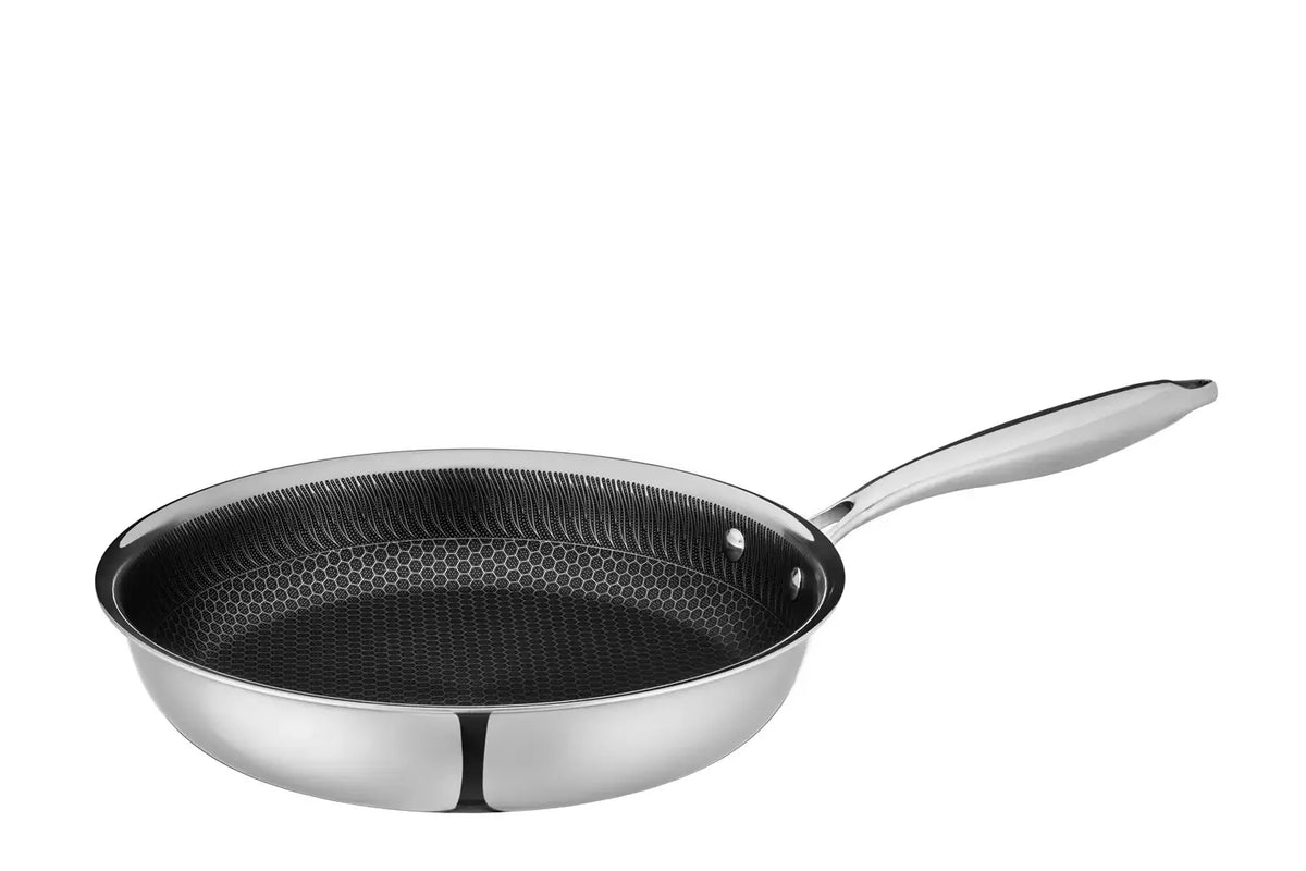 Vulcano Frying Pan, 3-ply with honeycomb coating | Silver / Black | 18/10 Stainless Steel