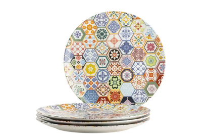 Fox Platztellerset | 4-tlg. | Bunt | Steinzeug | Made in Portugal
