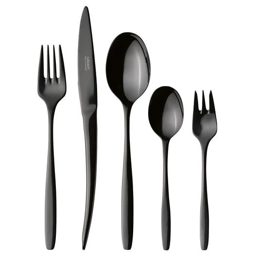 Obsidian Besteckgarnitur, Shiny black 18/10 | 30-tlg. | Schwarz | Edelstahl 18/10 | Made in Portugal