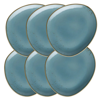 Riviera Teller oval | 6-tlg. | Blau | Porzellan
