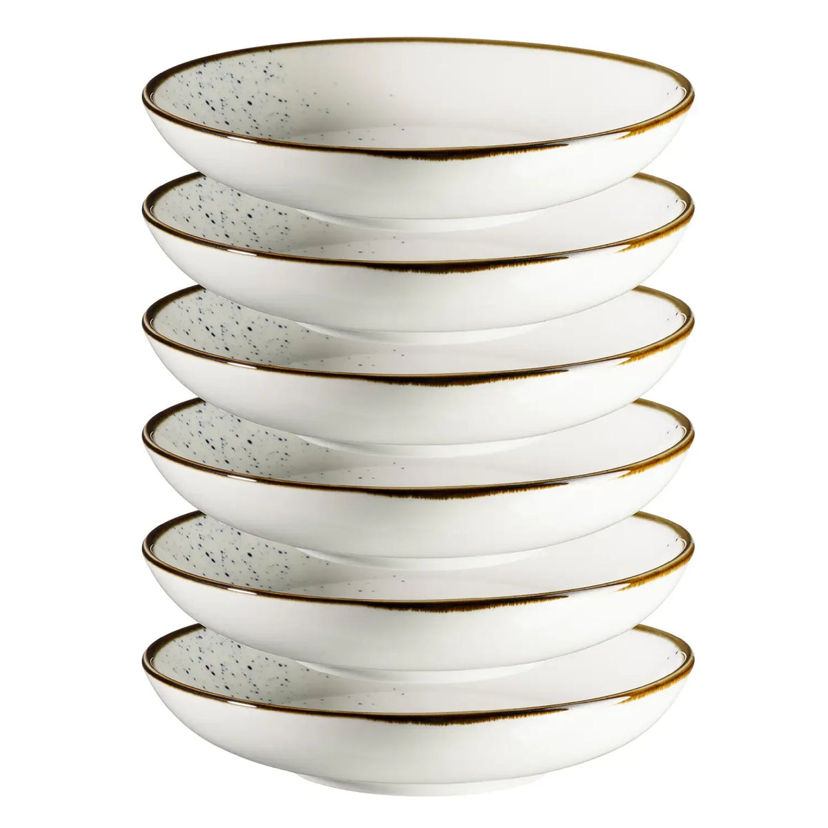 Riviera Teller tief | 6-tlg. | Weiss / Braun | Porzellan