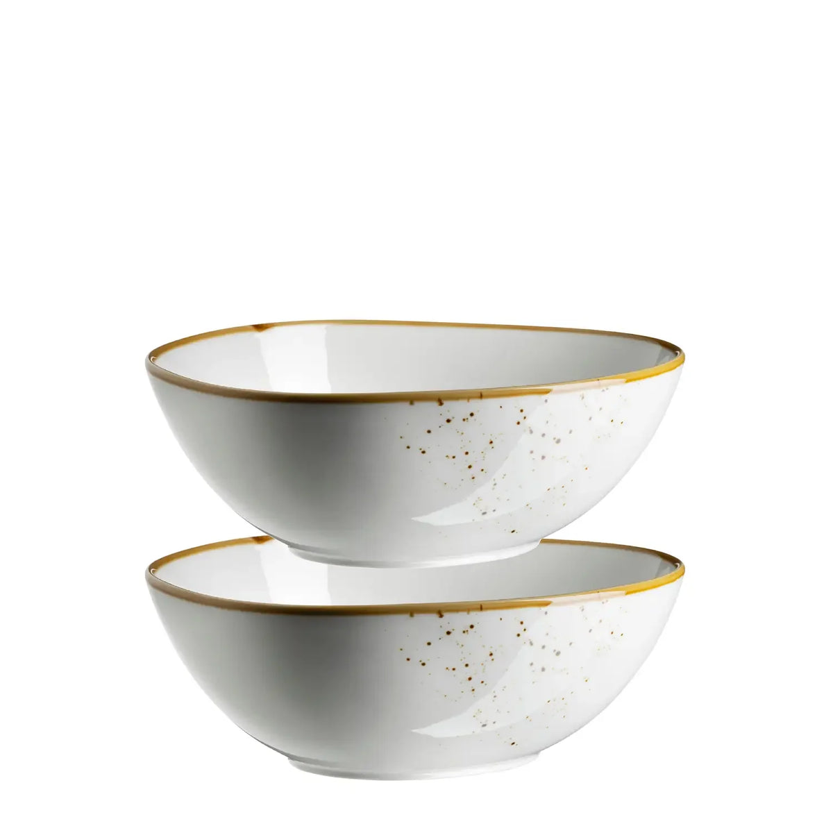 Riviera Schüssel oval | 2-tlg. | Weiss / Braun | Porzellan