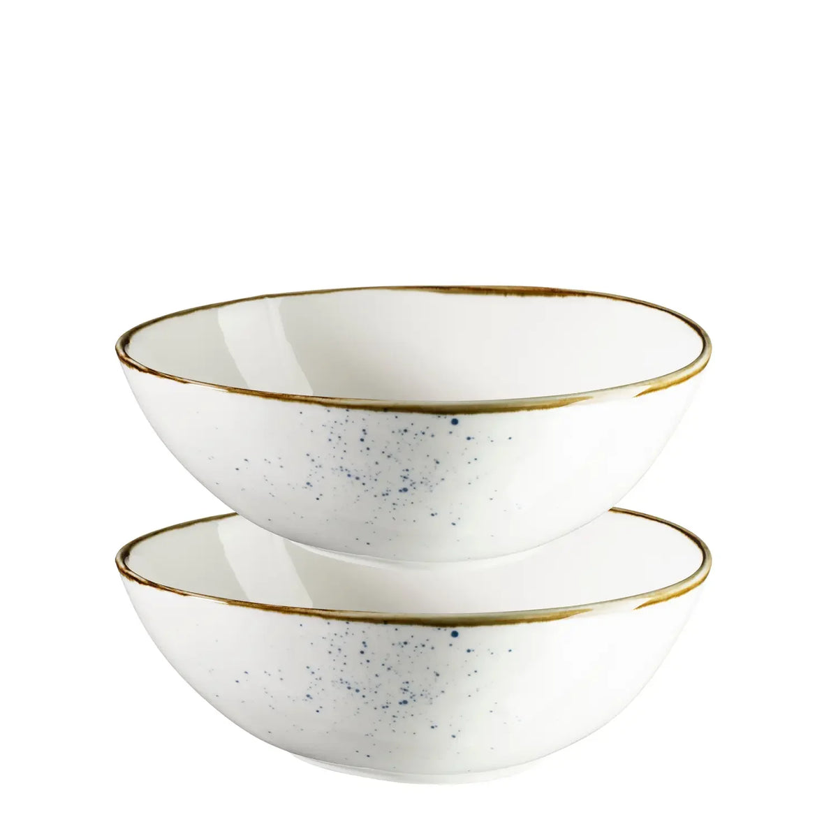 Riviera Schüssel oval | 2-tlg. | Weiss / Braun | Porzellan
