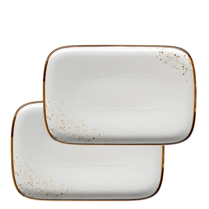 Riviera Plate 30 x | 2-pc. | White / Brown | Porcelain