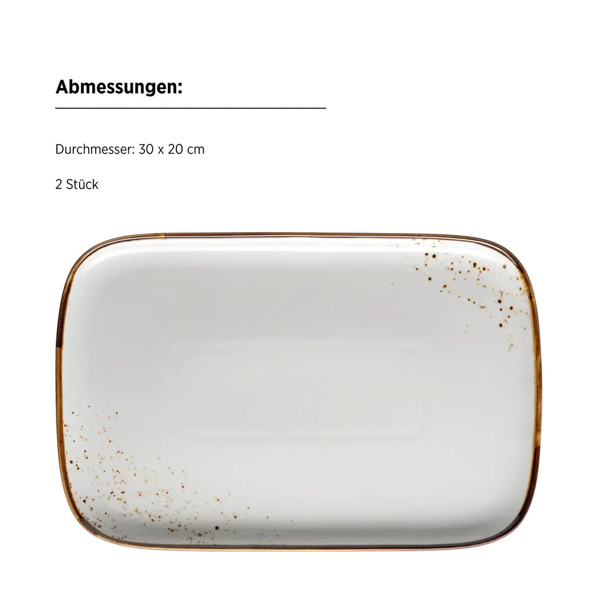 Riviera Plate 30 x | 2-pc. | White / Brown | Porcelain