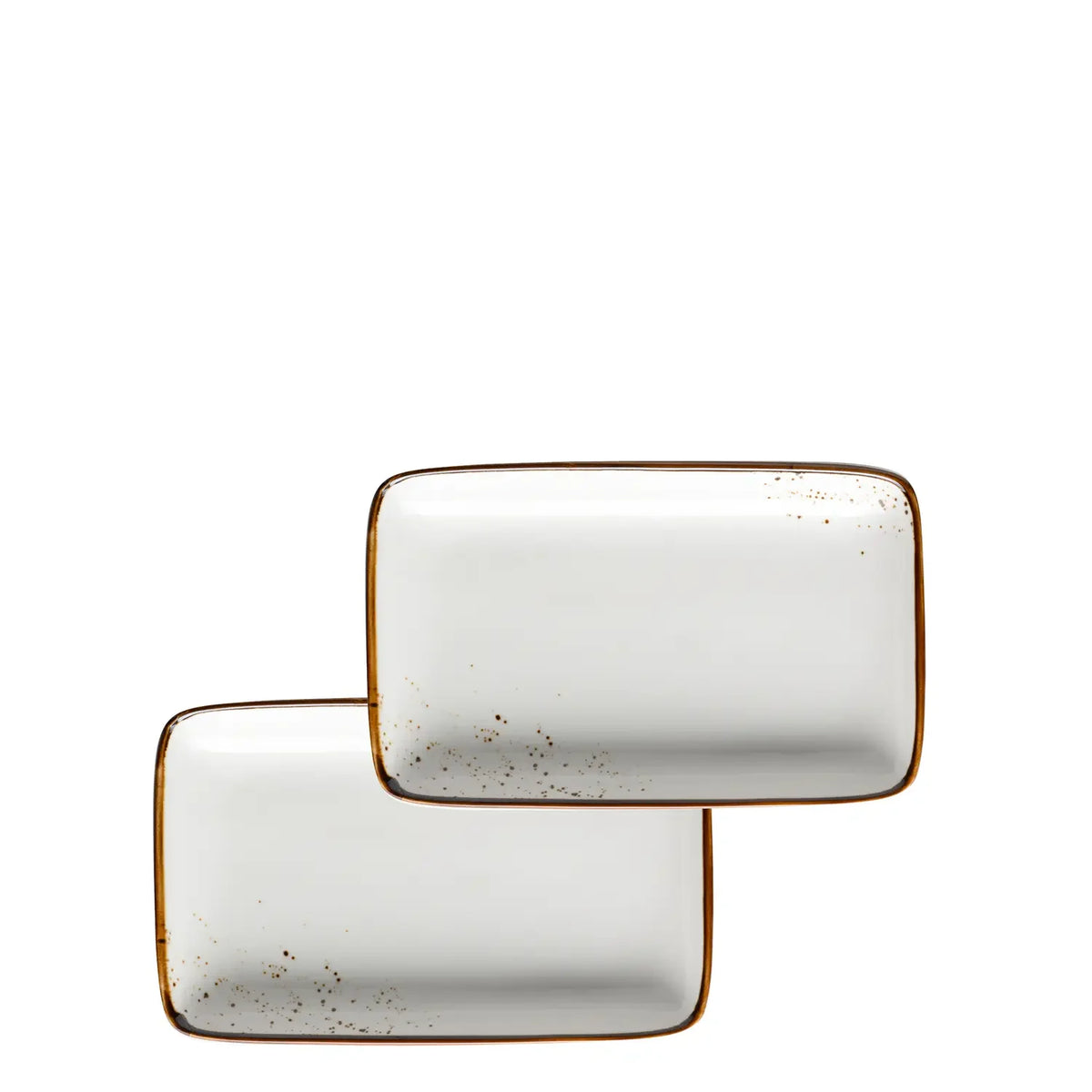 Riviera Plate 21 x | 2-pc. | White / Brown | Porcelain