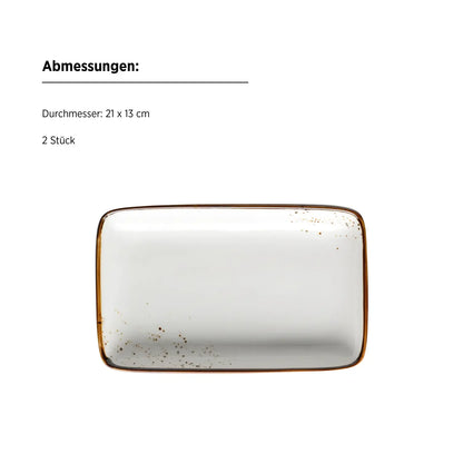 Riviera Plate 21 x | 2-pc. | White / Brown | Porcelain