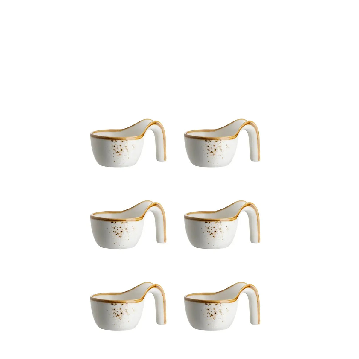 Riviera Gourmetlöffel | 6-tlg. | Weiss / Braun | Porzellan