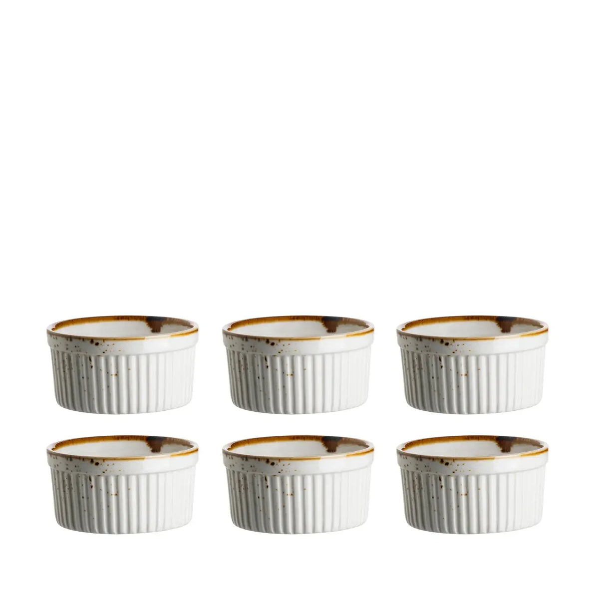 Riviera Ramequin | 6-tlg. | Weiss / Braun | Porzellan