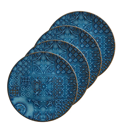 Azulejo Blu Flat Plate | 4-piece | Blue | Stoneware | Made in Portugal