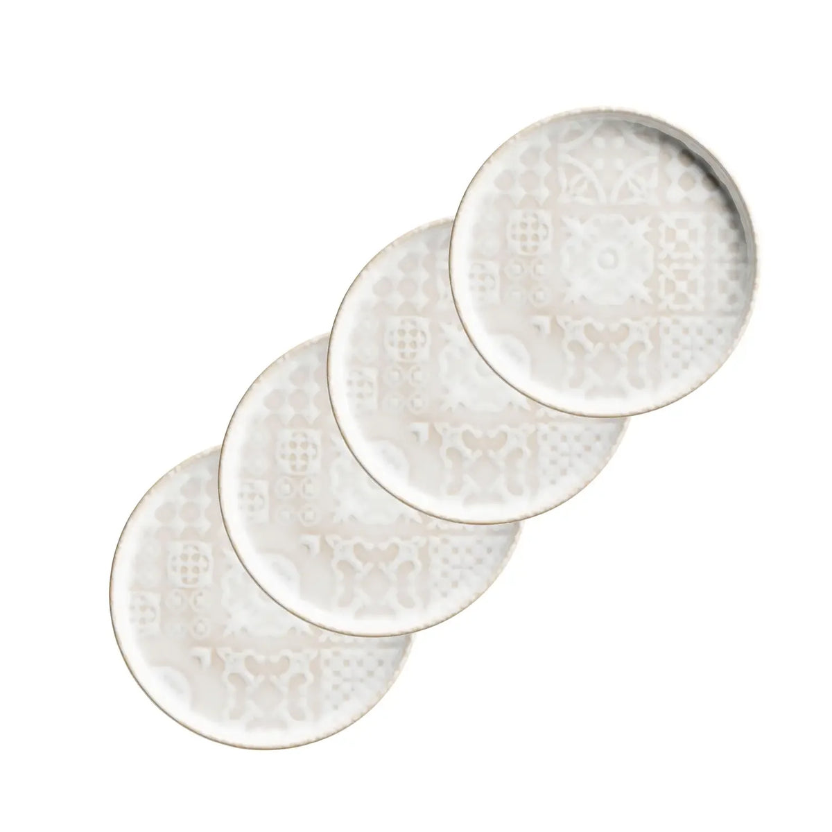 Azulejo Blanc Dessertteller UNO. | 4-tlg. | Weiß | Steinzeug | Made in Portugal