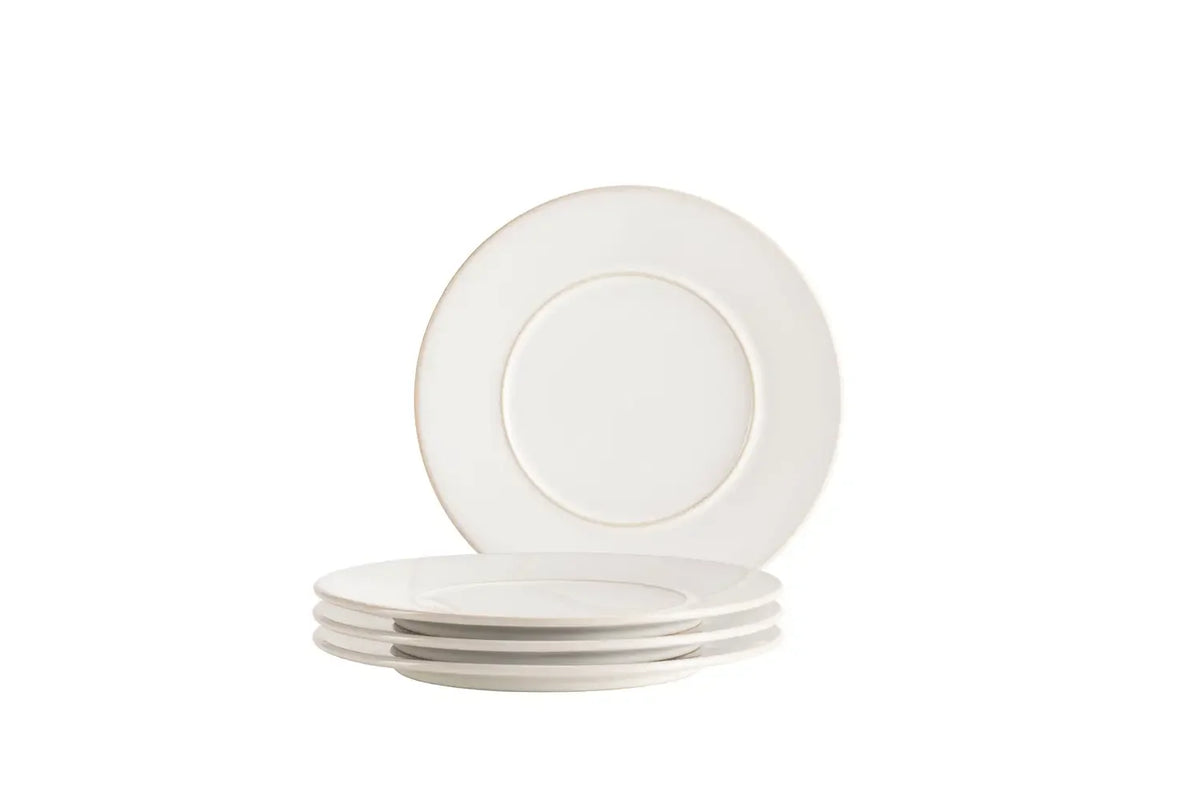 Uniq Dessertteller | 4-tlg. | Weiß | Steinzeug | Made in Portugal