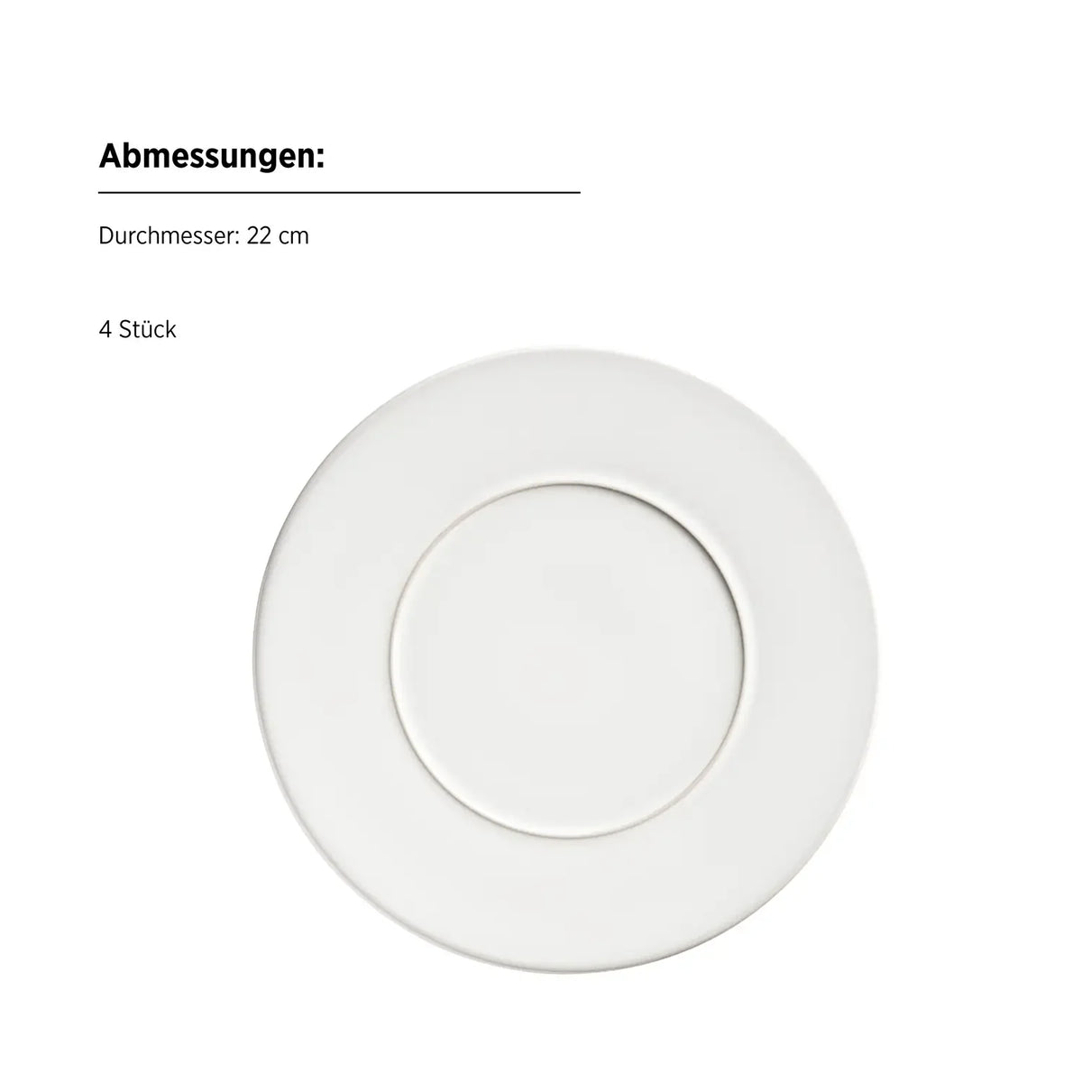 Uniq Dessertteller | 4-tlg. | Weiß | Steinzeug | Made in Portugal