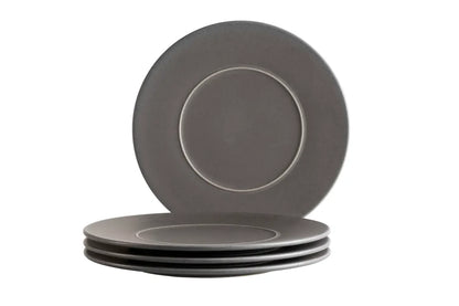 Uniq Plate flat | 4 pcs. | Anthracite | Stoneware | Made in Portugal