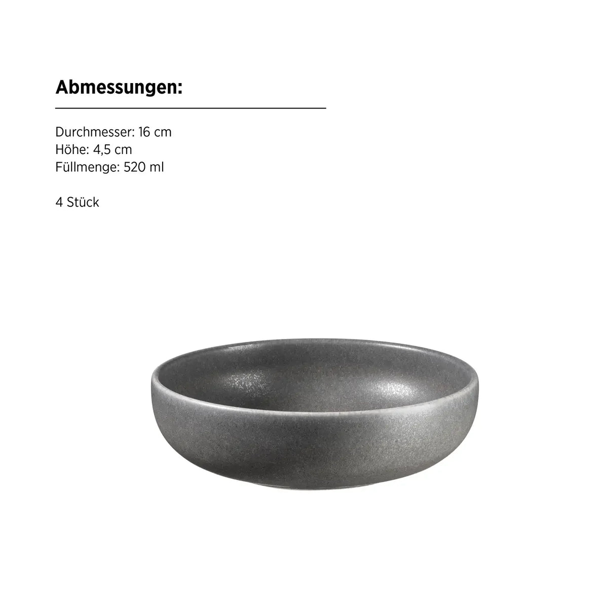 Uniq Schüssel | 4-tlg. | Anthrazit | Steinzeug | Made in Portugal