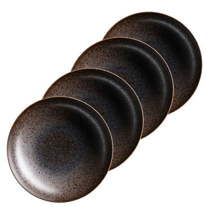 Forte Pastateller | 4-tlg. | Schwarz / Braun | Porzellan | Made in Portugal