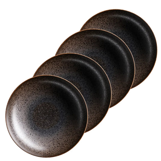 Forte Pastateller | 4-tlg. | Schwarz / Braun | Porzellan | Made in Portugal