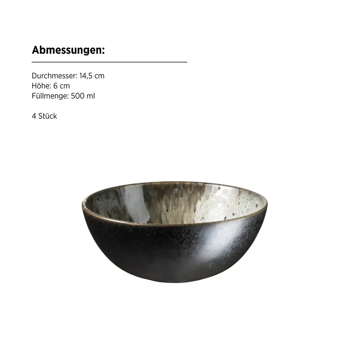 Nova Bowl | 4-pc. | Grey | Stoneware | Made in Portugal