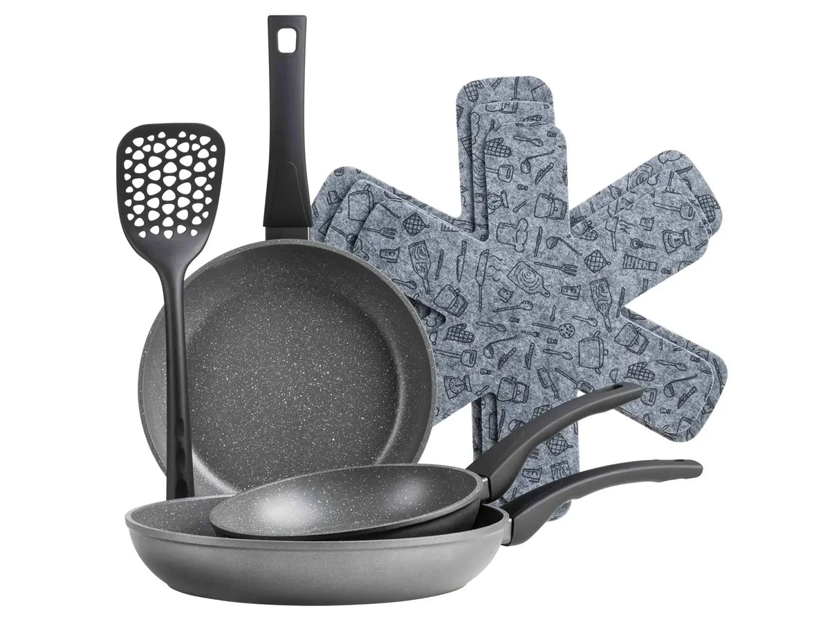 Leone Pan Set | 7-pc. | Black | Aluminum