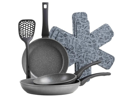 Leone Pan Set | 7-pc. | Black | Aluminum