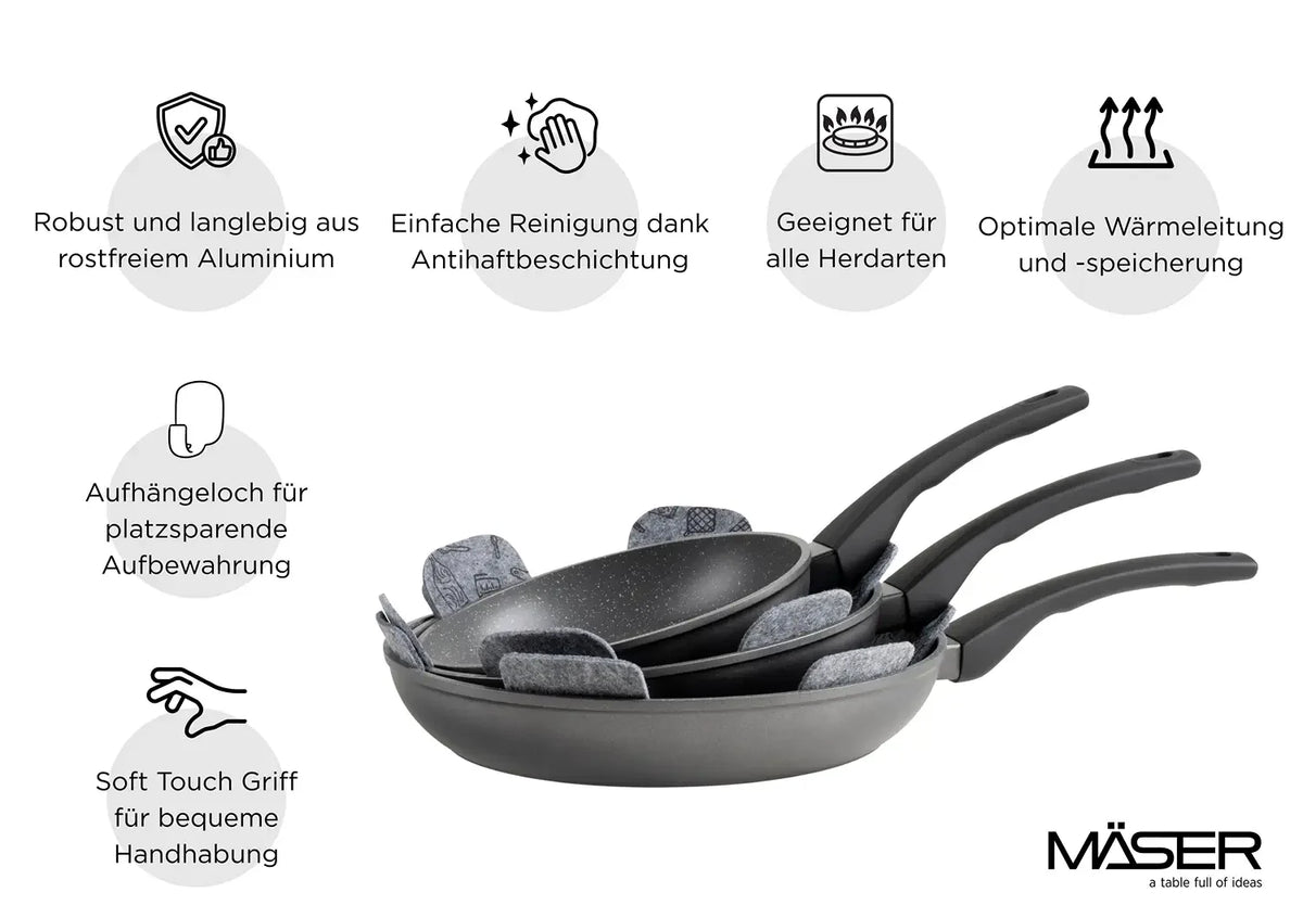 Leone Pan Set | 7-pc. | Black | Aluminum