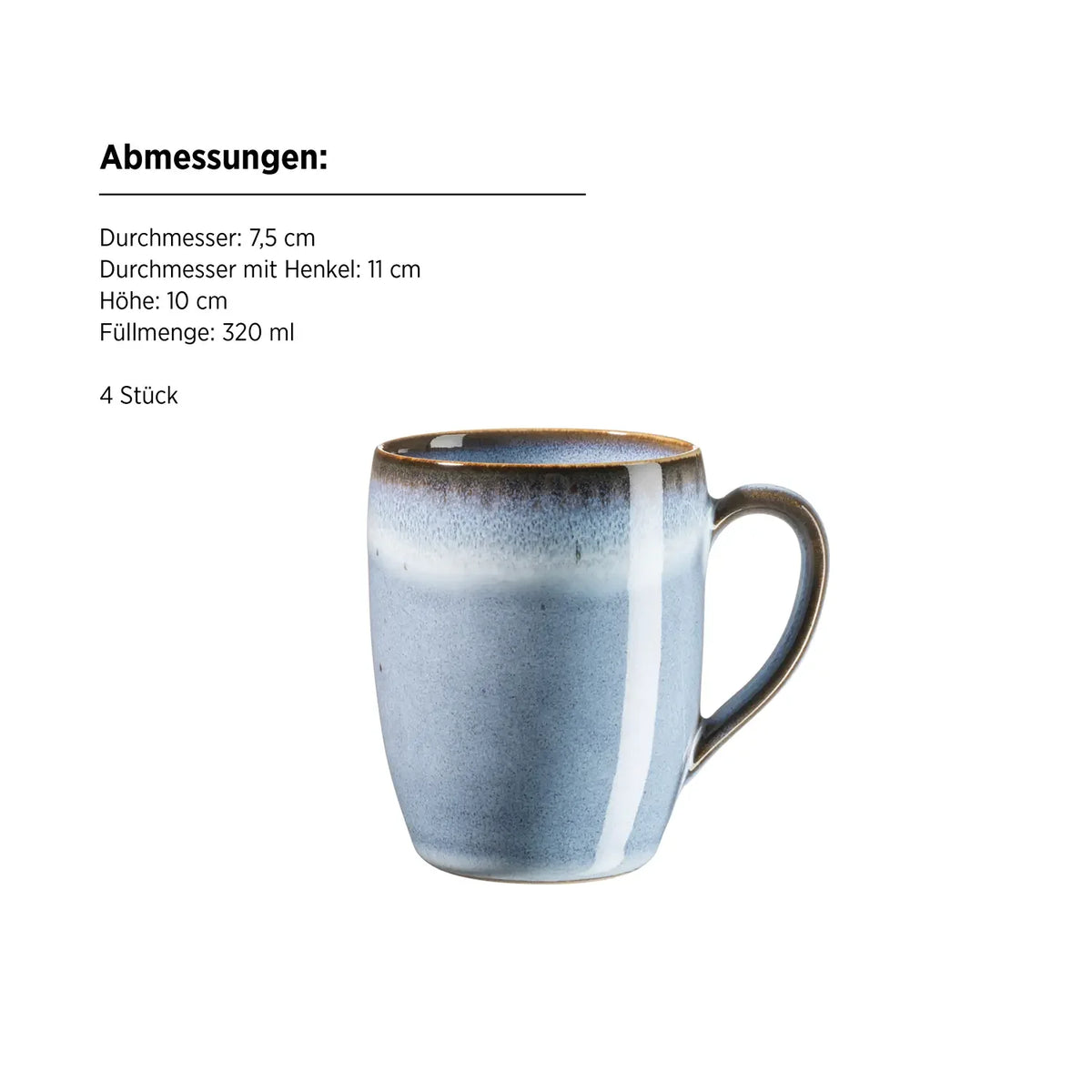 Fume Frühstückset | 12-tlg. | Blau | Steinzeug | Made in Portugal