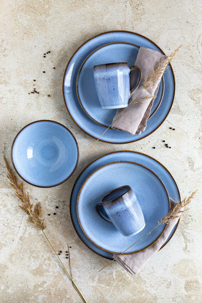 Fume Frühstückset | 12-tlg. | Blau | Steinzeug | Made in Portugal