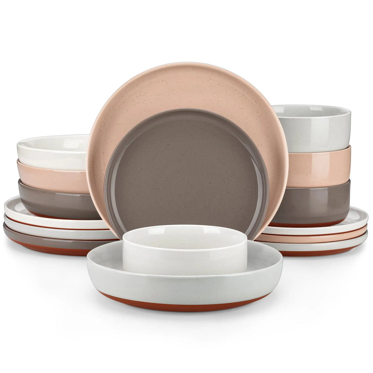 "Ivory - Pure" Kollektion | 16/32/48-tlg. Geschirr Set | Bunt | Steingut - Töpferkunst | Steingut Geschirrsets