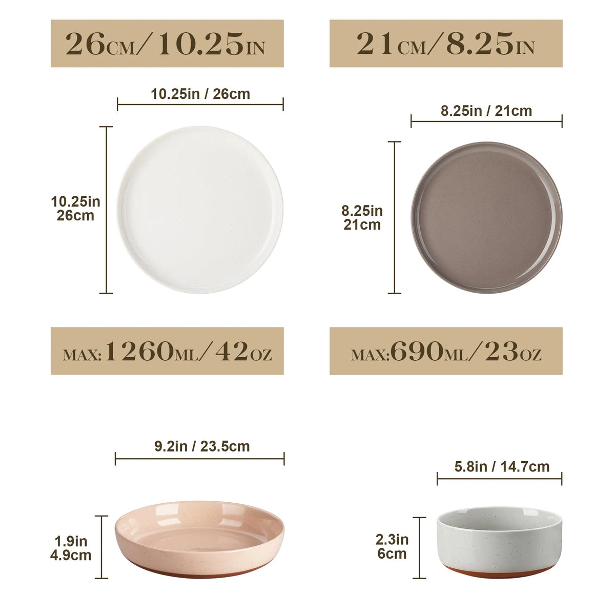 "Ivory - Pure" Kollektion | 16/32/48-tlg. Geschirr Set | Bunt | Steingut - Töpferkunst | Steingut Geschirrsets