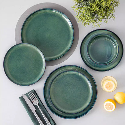 "Color - Pure" Kollektion | abgerundet | 12/24/36-tlg. Geschirr Set | Grün | Steingut - Töpferkunst | Steingut Geschirrsets