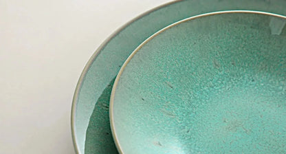 "Elegance" Kollektion | Geschirr Set 16/32/48-tlg. | grün | Steingut - Töpferkunst | Steingut Geschirrsets