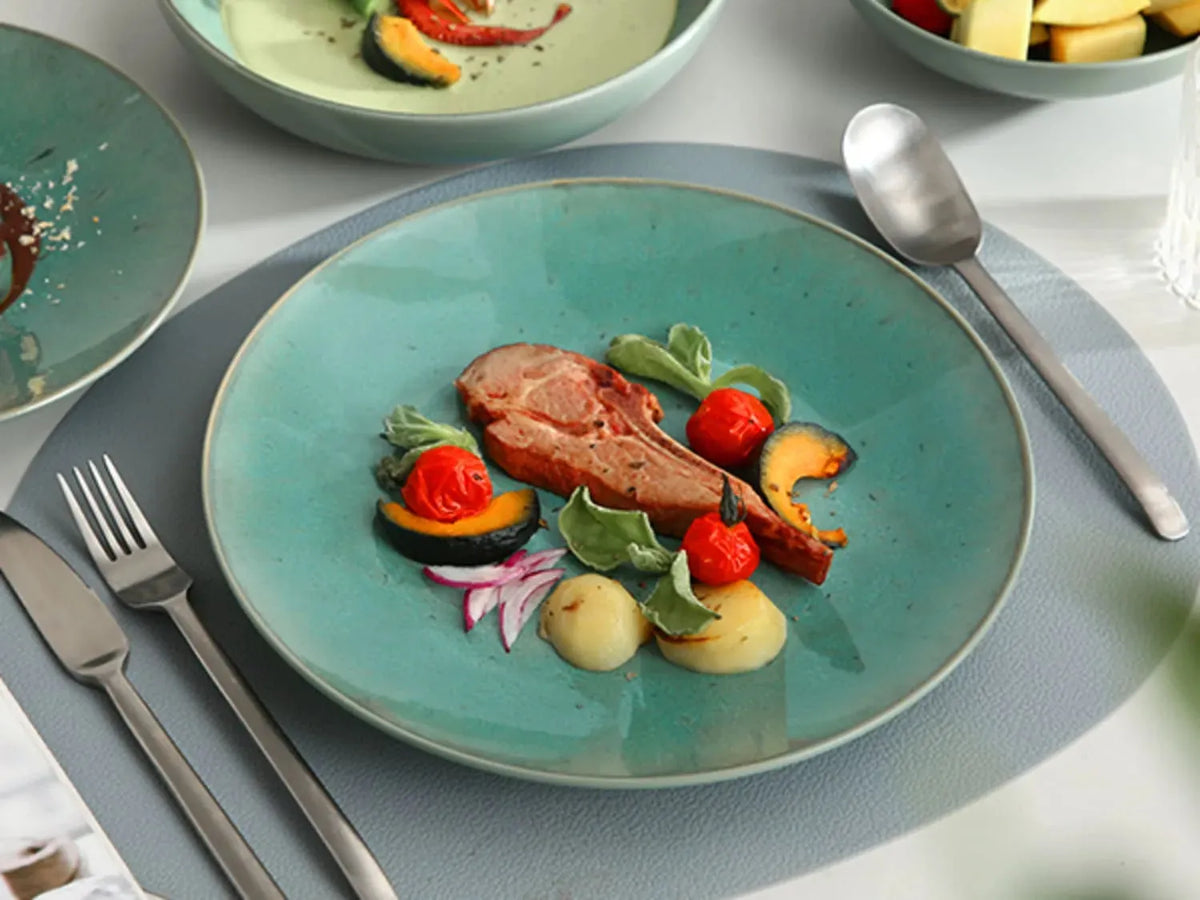 "Elegance" Kollektion | Geschirr Set 16/32/48-tlg. | grün | Steingut - Töpferkunst | Steingut Geschirrsets