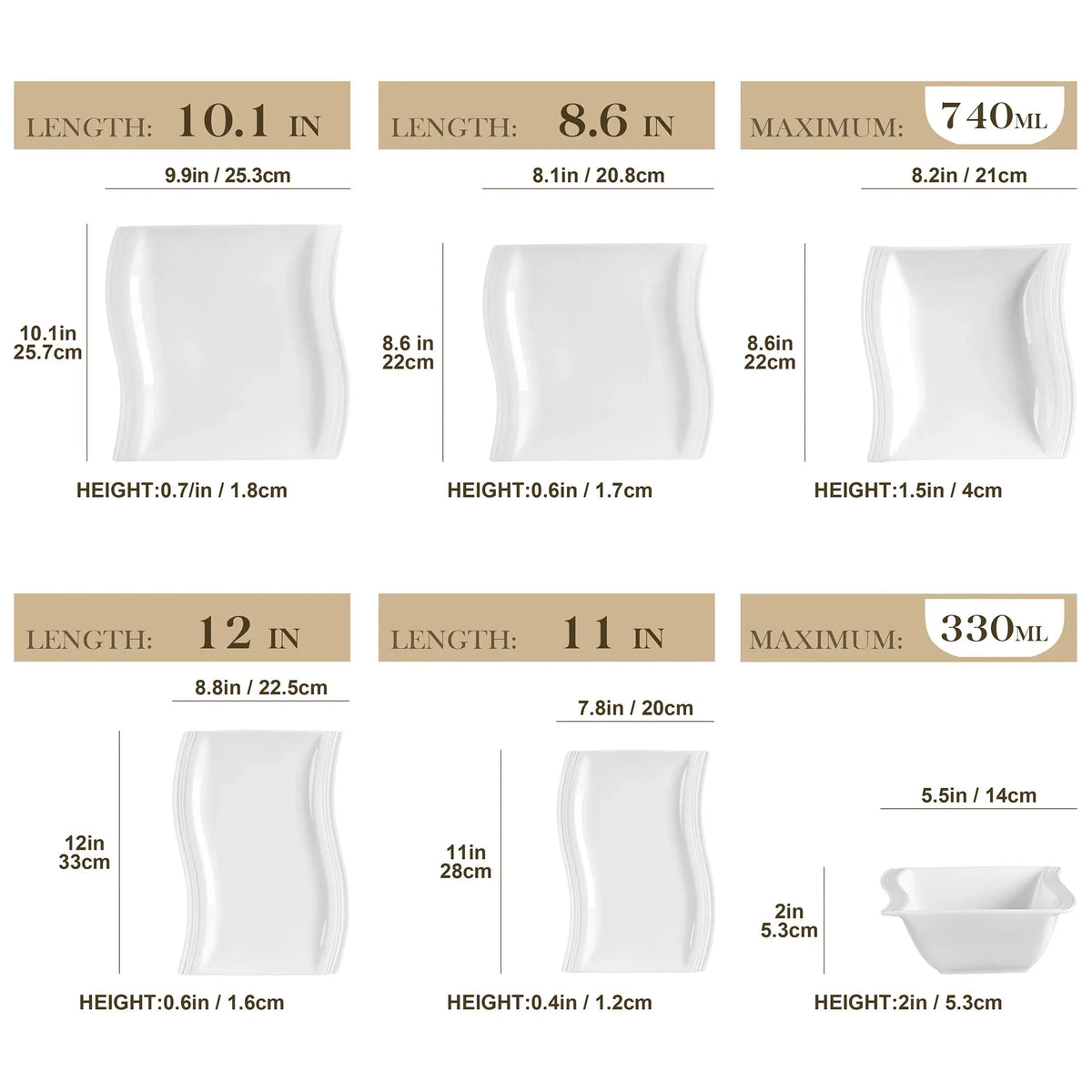 "Nordic" Kollektion | Geschirr Set 26-tlg. | weiß | Porzellan - Töpferkunst | Steingut Geschirrsets