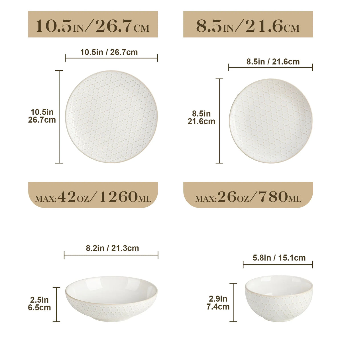 "Zen" Kollektion | 16/32/48-tlg. Geschirr Set | Weiß | Steingut - Töpferkunst | Steingut Geschirrsets